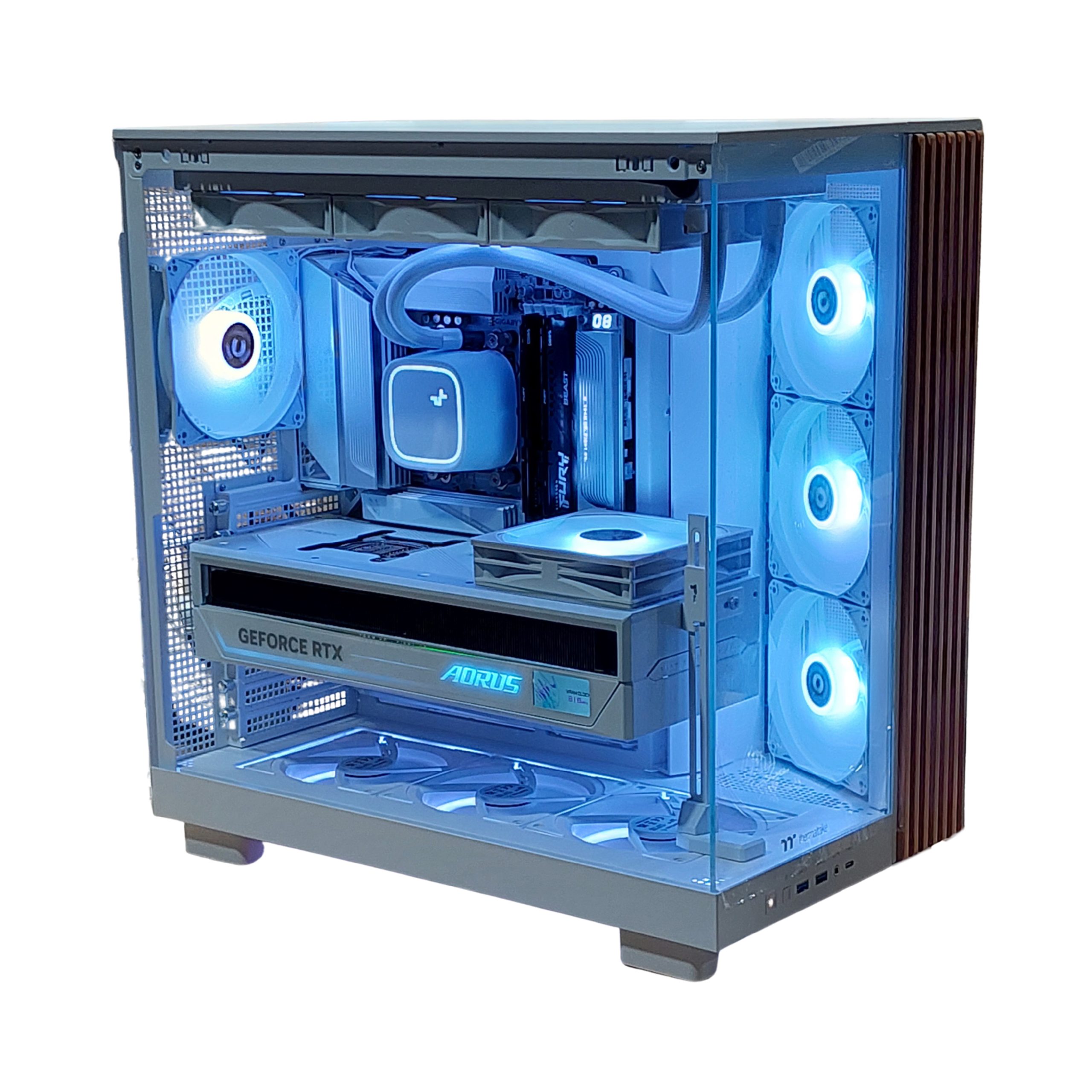 PC GAMING - THERMALTAKE VIEW 380 XL - 1000W - X870 - RAM 64GB - NVME 2TB - PROC RYZEN 9 9950X - LE720 - RTX 5090 32GB NEW