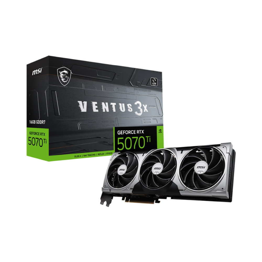 MSI GRAPHIC CARD GEFORCE RTX 5070 TI 16GB VENTUS 3X
